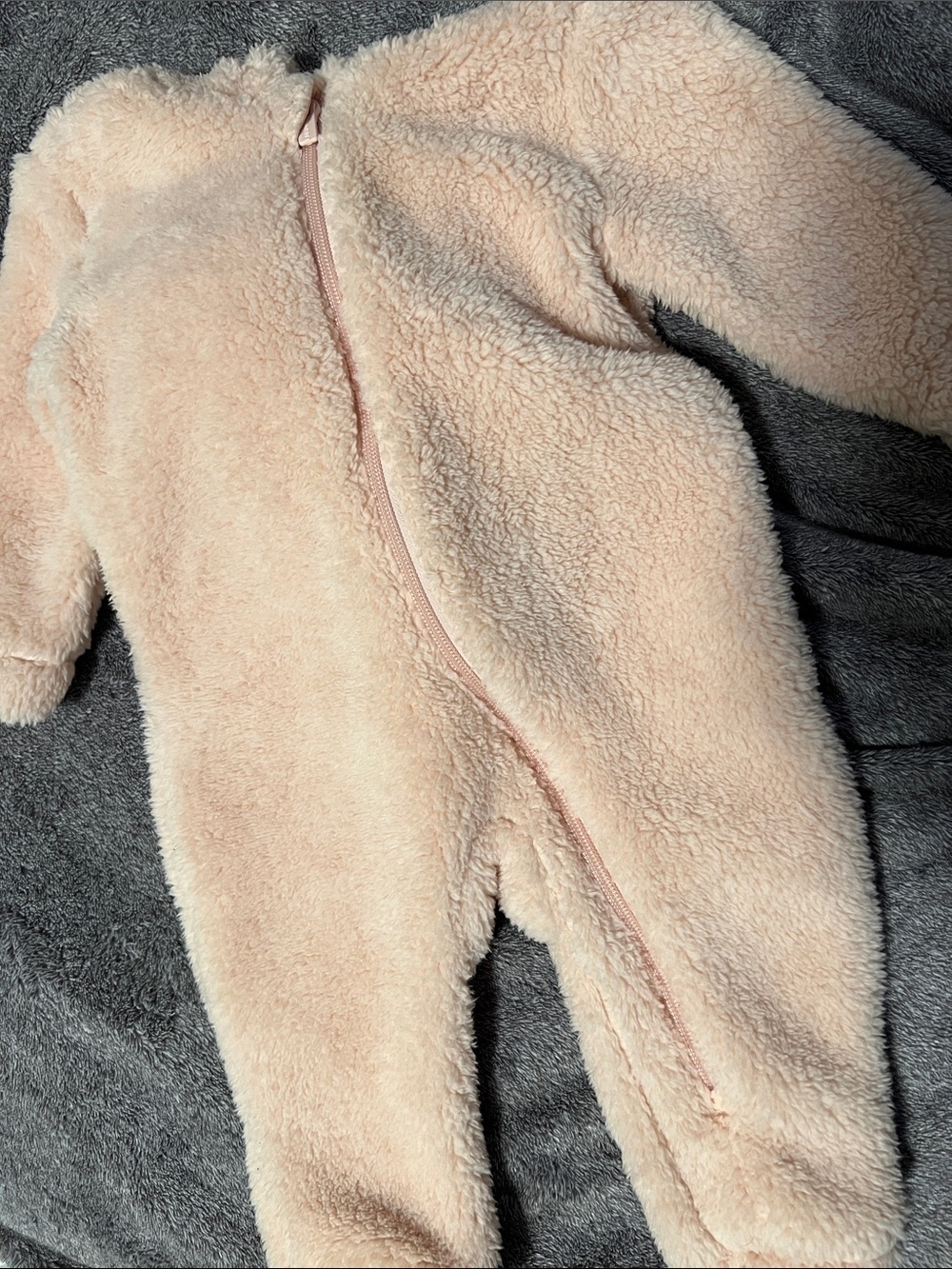 Old Navy Light Pink Plush Zipper Footed One-Piece